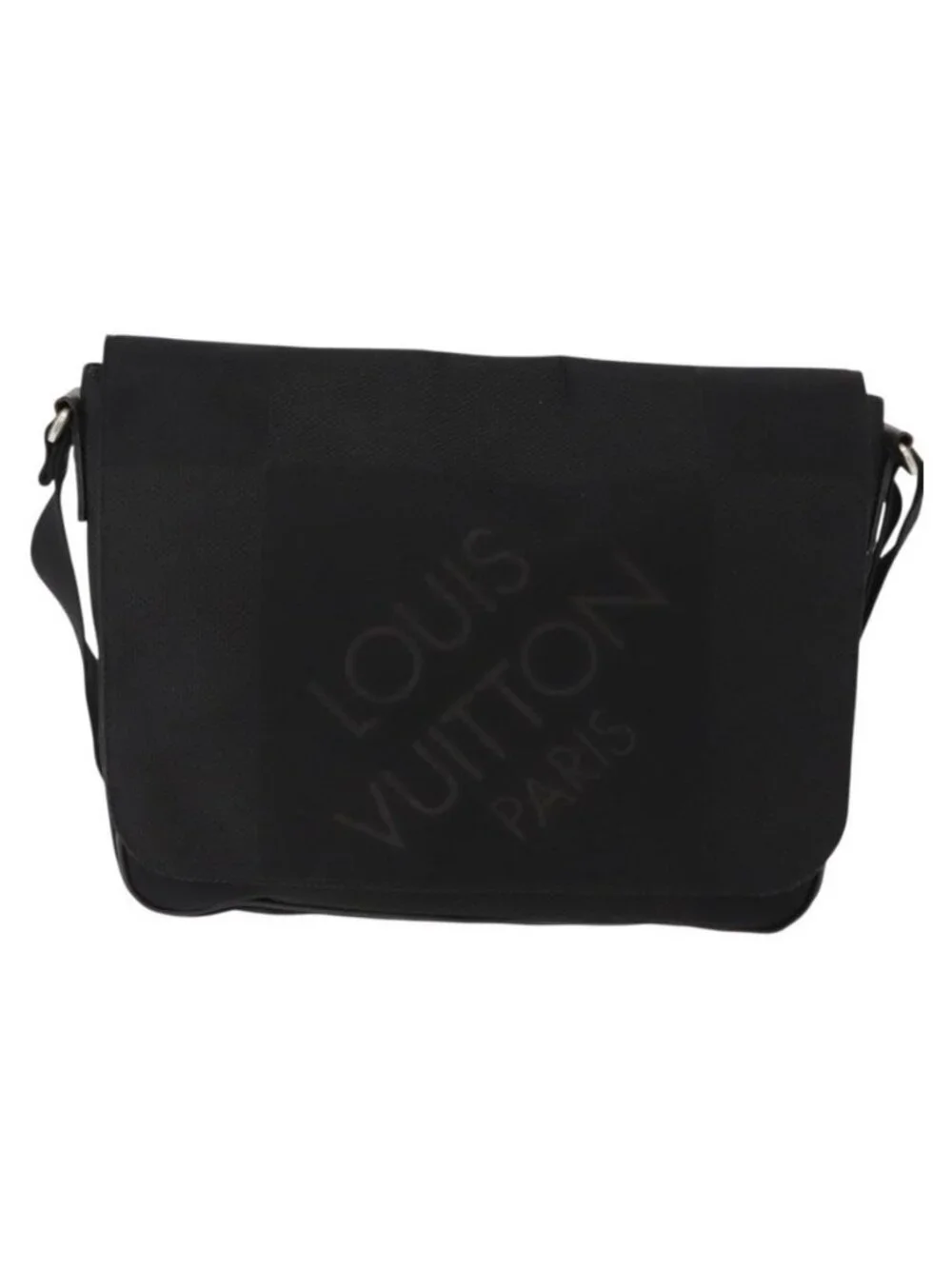 Authentic LOUIS VUITTON Damier Geant Petite Message Shoulder Bag Black M93618